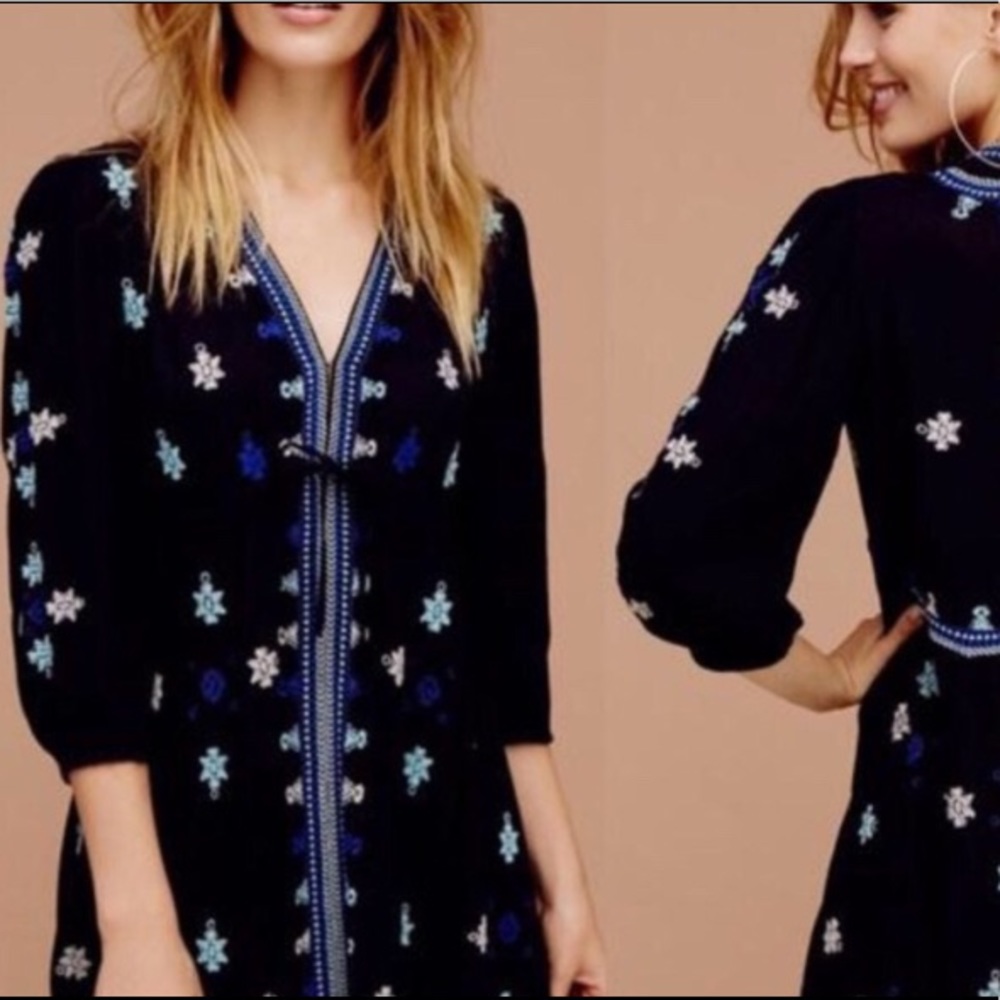 'FREE PEOPLE ‘Star Gazer' Embroidered Tunic Dress